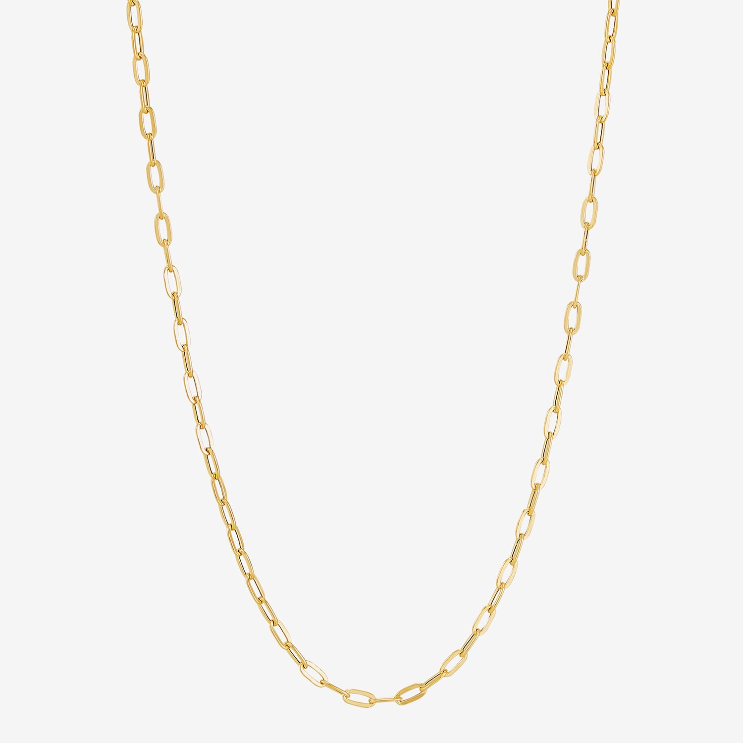 Made in Italy Womens 10K Gold 18 Inch Paperclip Chain Necklace