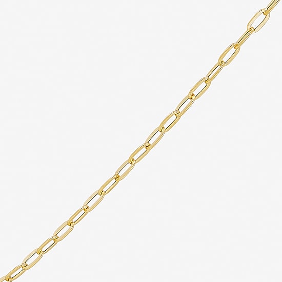 Made in Italy Womens 10K Gold 18 Inch Paperclip Chain Necklace
