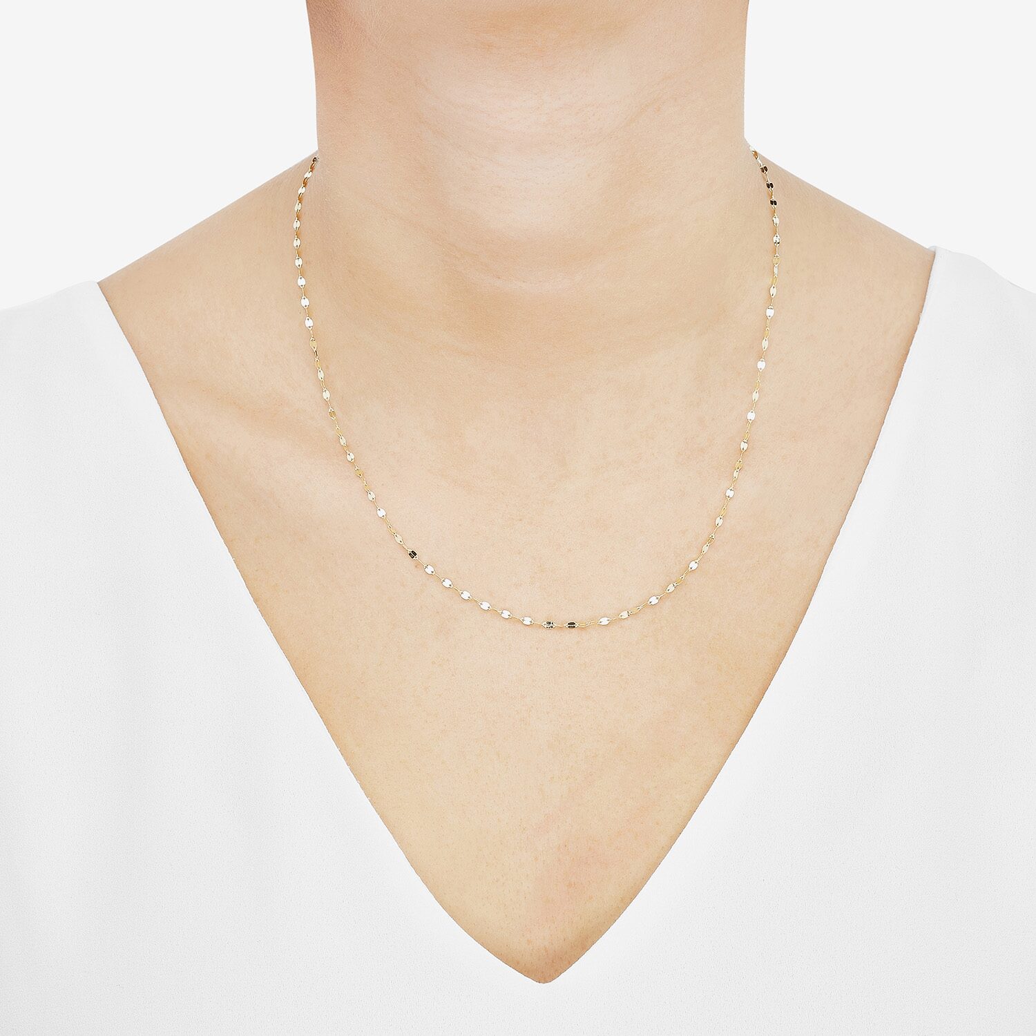 Gold Addiction Womens 10K Gold 18 Inch Chain Necklace