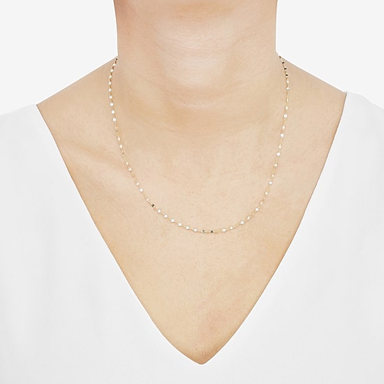 Gold Addiction Womens 10K Gold 18 Inch Chain Necklace