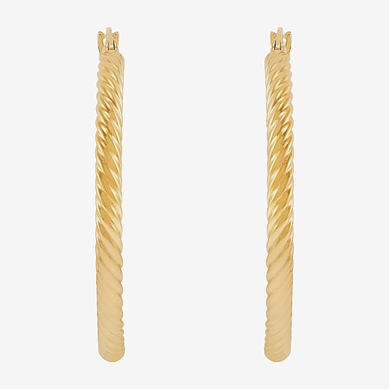 Womens 10K Gold 25mm Hoop Earrings