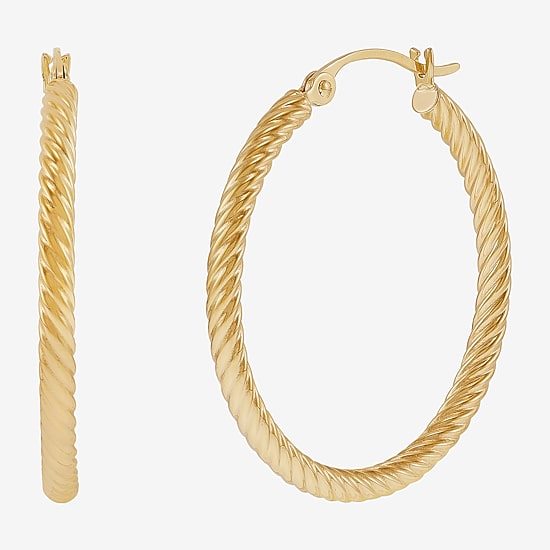 Womens 10K Gold 25mm Hoop Earrings