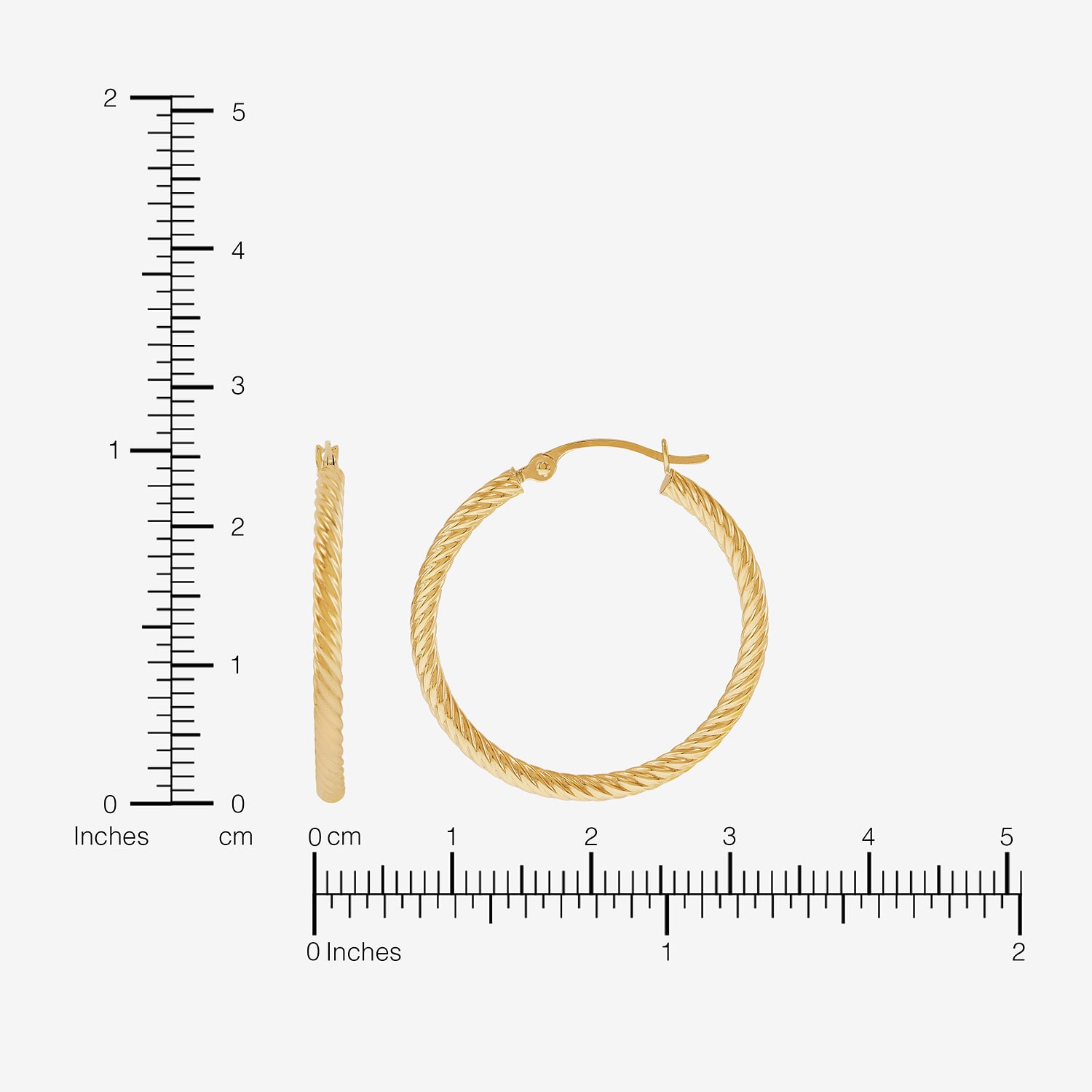 Womens 10K Gold 25mm Hoop Earrings