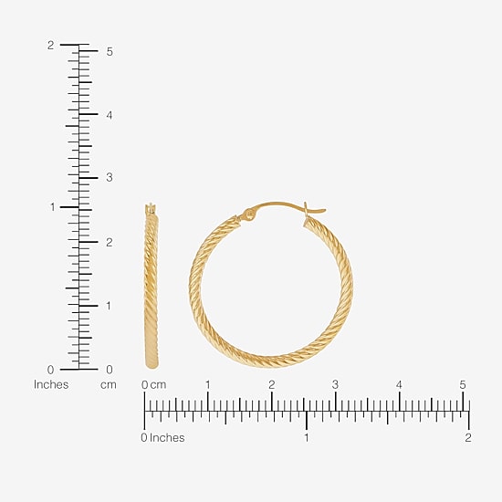 Womens 10K Gold 25mm Hoop Earrings