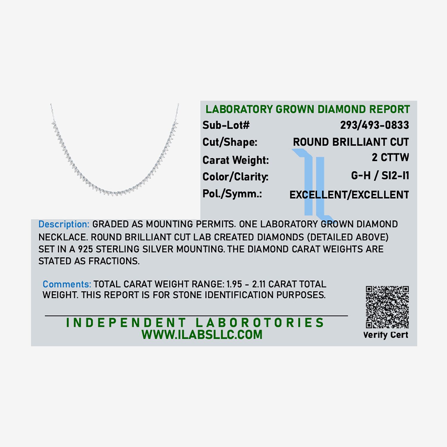 Diamond Addiction (G-H / Si2-I1) Womens White Diamond Sterling Silver 18 Inch Tennis Necklace
