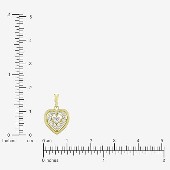 (H-I / Si1) Womens 1/4 CT. T.W. Lab Grown White Diamond 14K Gold Over Silver Heart 18 Inch Pendant Necklace