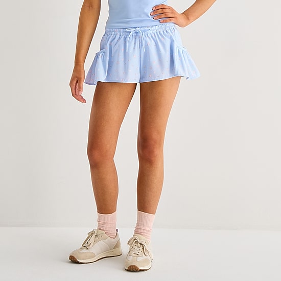 Arizona Womens Mid Rise Juniors Active Pull-On Short