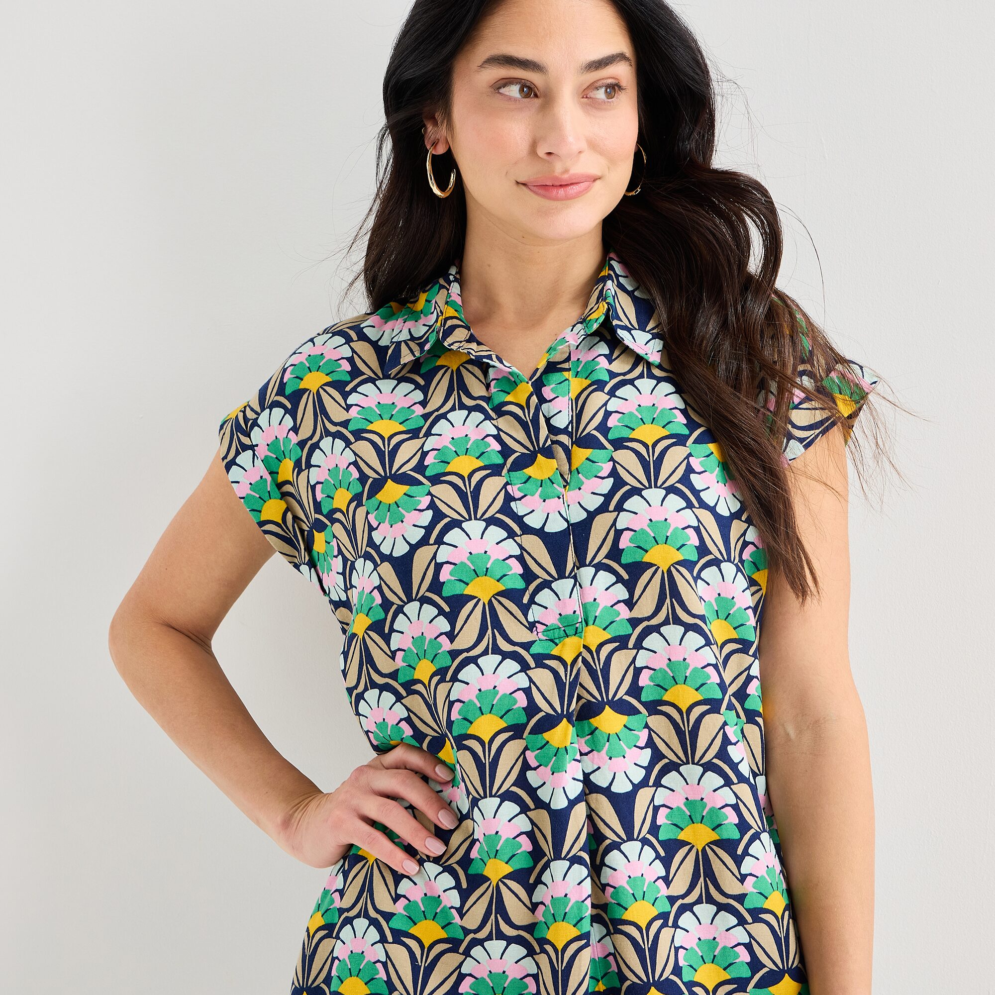St. John's Bay Womens Short Sleeve Striped Sheath Dress