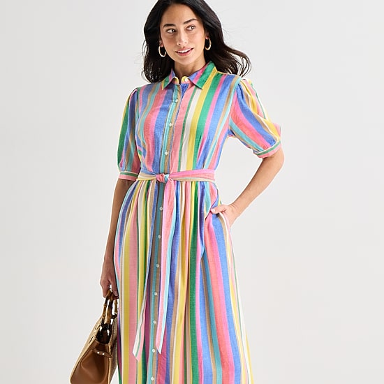 multicolor striped shirt dress Pride Target Multi Color Striped Rainbow Short Sleeve Maxi Shirt Dress  Adult XXL