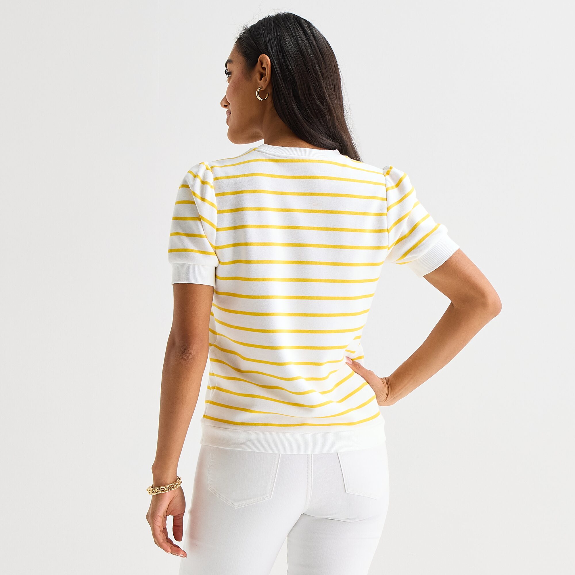 St. John's Bay Womens Crew Neck Short Sleeve Sweatshirt