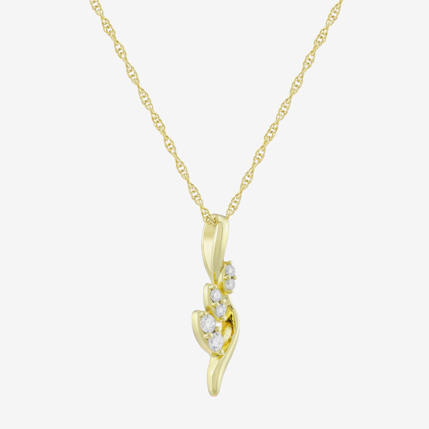 (H-I / Si1) Womens 1/8 CT. T.W. Lab Grown White Diamond 14K Gold Over Silver 18 Inch Pendant Necklace