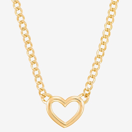 Limited Quantities! Womens 10K Gold Heart 18 Inch Pendant Necklace