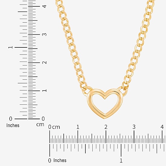 Limited Quantities! Womens 10K Gold Heart 18 Inch Pendant Necklace