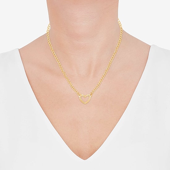 Limited Quantities! Womens 10K Gold Heart 18 Inch Pendant Necklace