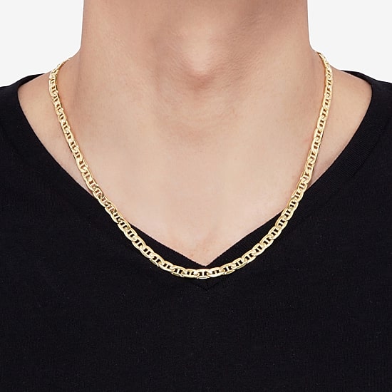 Limited Quantities! Mens 10K Gold 20 Inch Mariner Chain Necklace