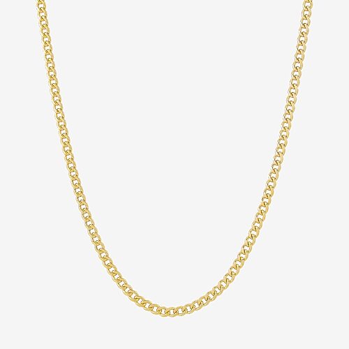 Limited Quantities! Womens 10K Gold 22 Inch Curb Chain Necklace, One Size, Yellow