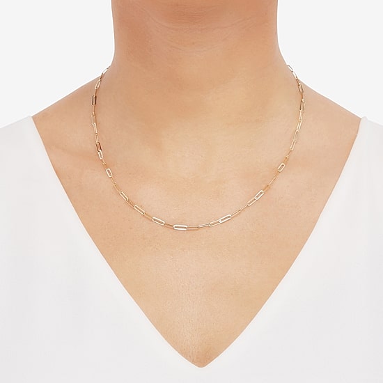 Limited Quantities! Womens 14K Gold 18 Inch Paperclip Chain Necklace