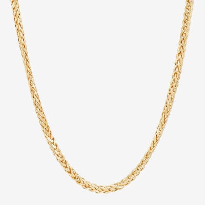 Limited Quantities! Womens 10K Gold 22 Inch Wheat Chain Necklace