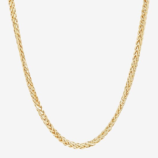 Limited Quantities! Womens 10K Gold 22 Inch Wheat Chain Necklace