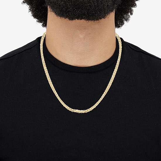 Limited Quantities! Womens 10K Gold 22 Inch Wheat Chain Necklace