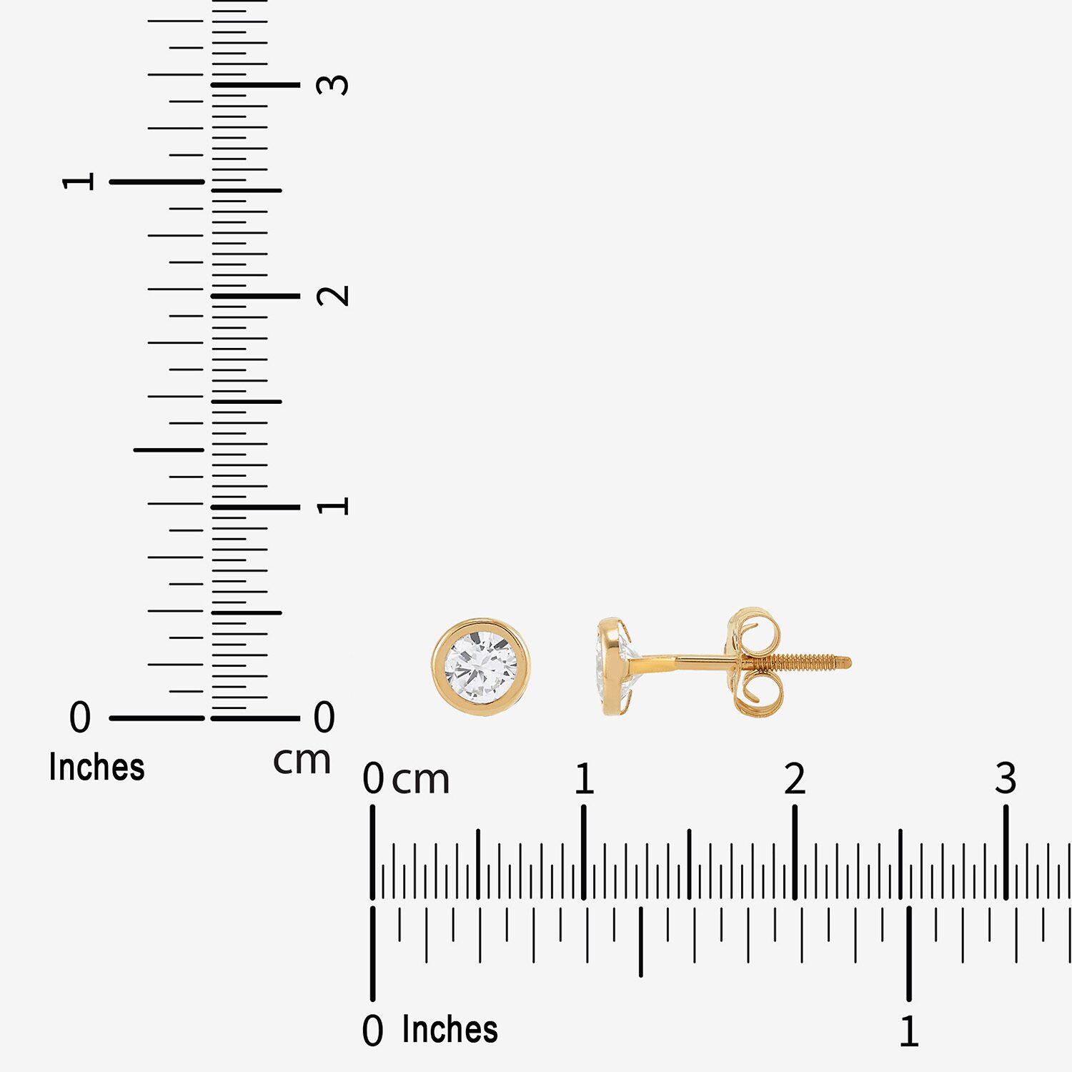 Limited Quantities! White Cubic Zirconia 14K Gold 4.6mm Round Stud Earrings