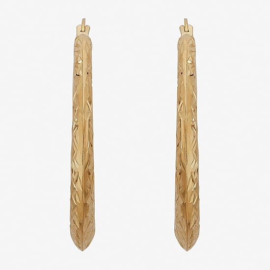 Limited Quantities! Womens 10K Gold 27.6mm Hoop Earrings