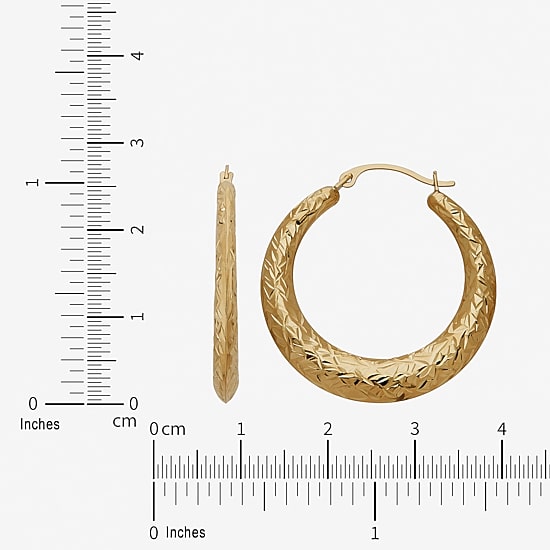 Limited Quantities! Womens 10K Gold 27.6mm Hoop Earrings