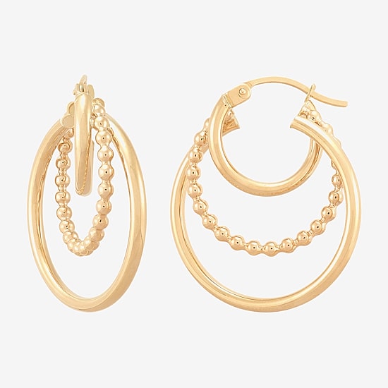 Limited Quantities! Womens 10K Gold Hoop Earrings