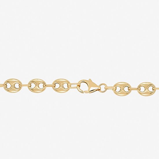 Limited Quantities! Womens 14K Gold 7.25 Inch Hollow Mariner Chain Bracelet