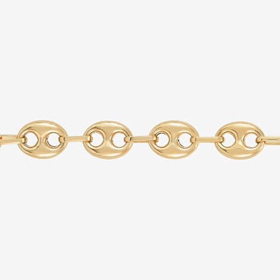 Limited Quantities! Womens 14K Gold 7.25 Inch Hollow Mariner Chain Bracelet