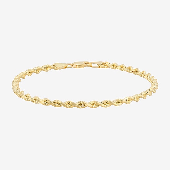 Limited Quantities! Womens 14K Gold 7.5 Inch Solid Rope Chain Bracelet