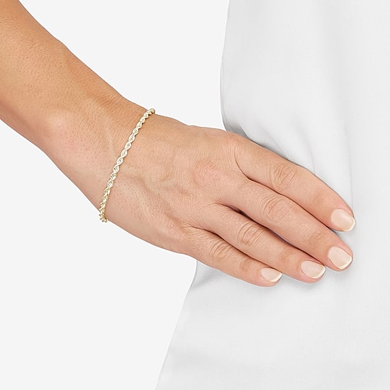 Limited Quantities! Womens 14K Gold 7.5 Inch Solid Rope Chain Bracelet