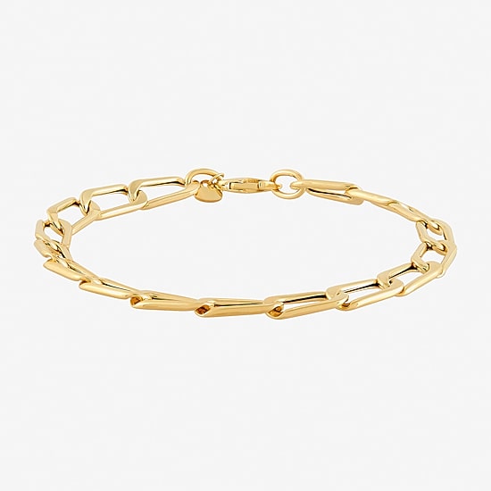 Limited Quantities! Womens 14K Gold 7.5 Inch Hollow Link Chain Bracelet