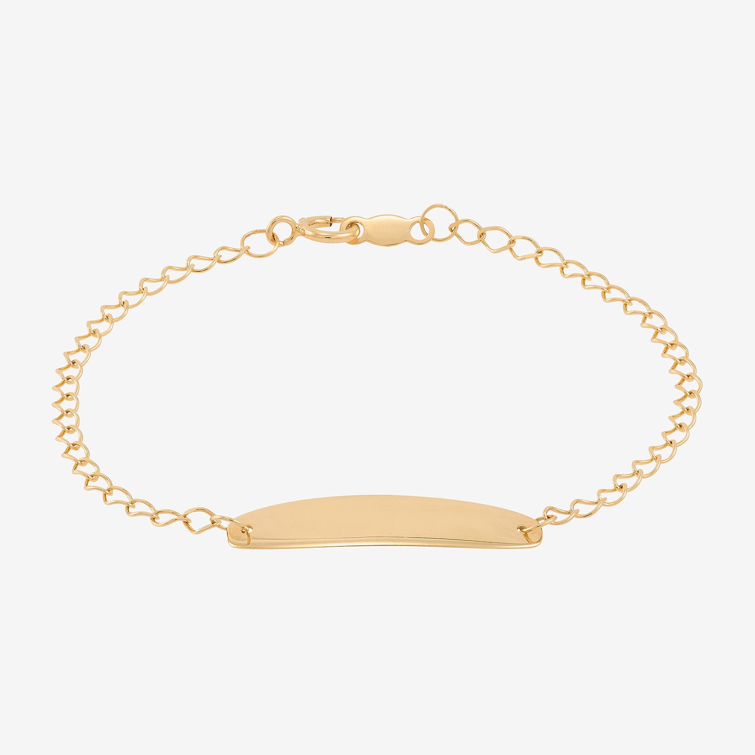 Limited Quantities! Girls 14K Gold 6 Inch Solid Curb Id Bracelet