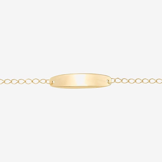 Limited Quantities! Girls 14K Gold 6 Inch Solid Curb Id Bracelet