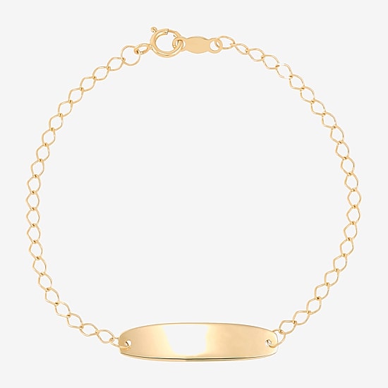 Limited Quantities! Girls 14K Gold 6 Inch Solid Curb Id Bracelet
