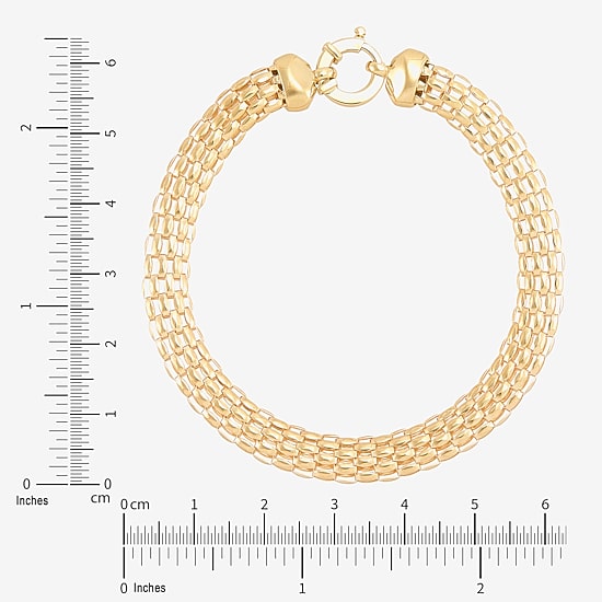 Limited Quantities! Womens 10K Gold 7.25 Inch Hollow Popcorn Chain Bracelet