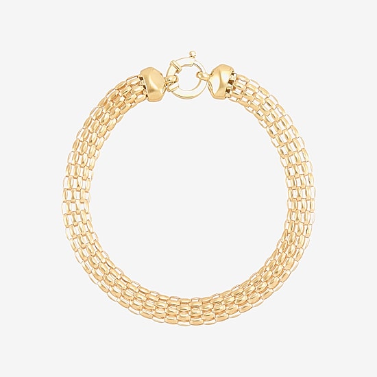 Limited Quantities! Womens 10K Gold 7.25 Inch Hollow Popcorn Chain Bracelet