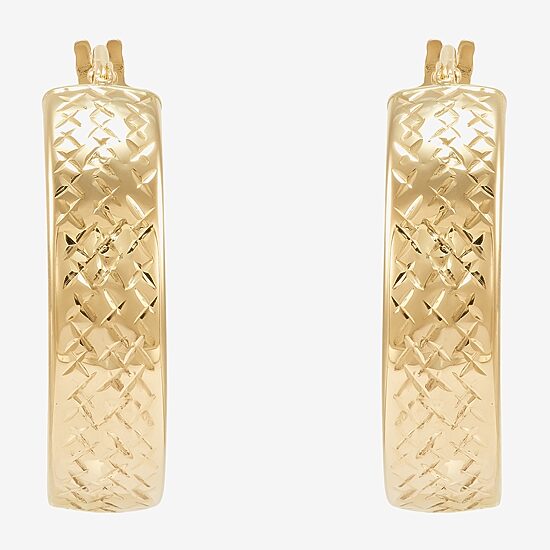 Limited Quantities! Womens 10K Gold 22mm Hoop Earrings