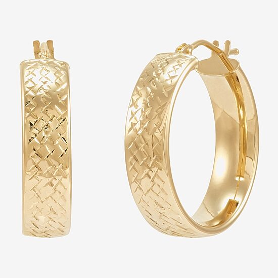 Limited Quantities! Womens 10K Gold 22mm Hoop Earrings