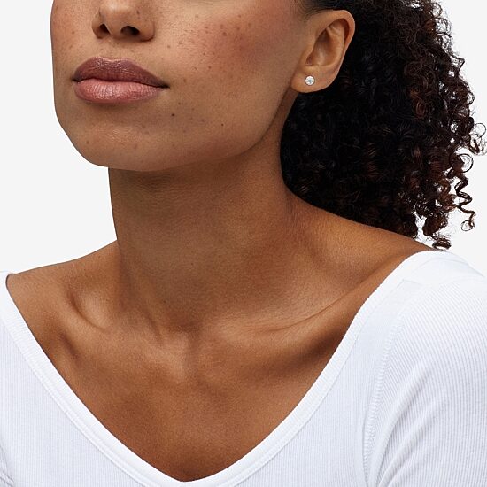 Limited Quantities! White Crystal 14K Gold 6.8mm Ball Stud Earrings