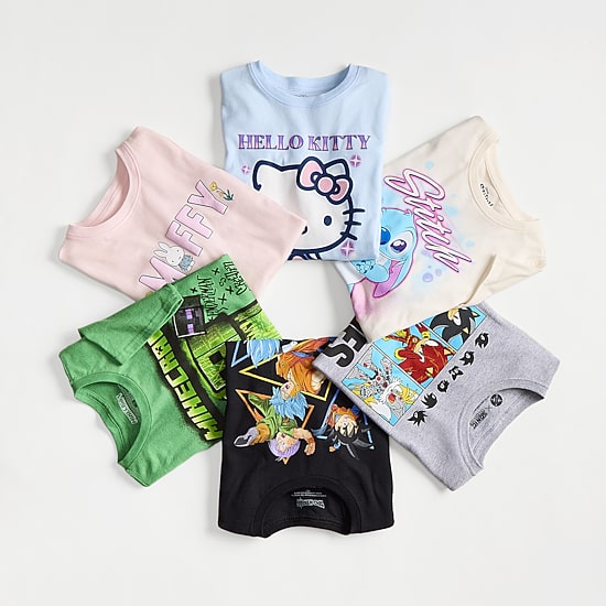 Little & Big Kid Girls Crew Neck Short Sleeve Regular Fit Hello Kitty Graphic T-Shirt