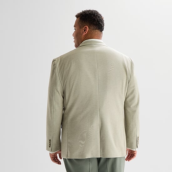 J. Ferrar 360 Stretch Knit Texture Mens Big and Tall Stretch Fabric Regular Fit Sport Coat