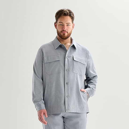 J. Ferrar Two Pocket Mens Lightweight Big and Tall Shirt Jacket