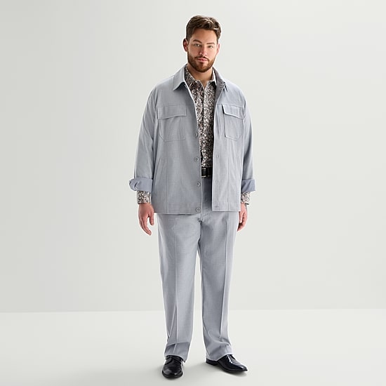 J. Ferrar Two Pocket Mens Lightweight Big and Tall Shirt Jacket