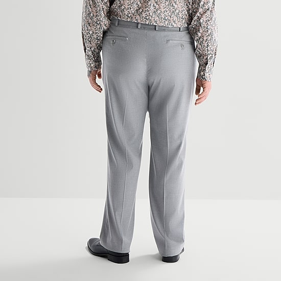 J. Ferrar Heather Twill Mens Straight Fit Big and Tall Dress Flat Front Pant