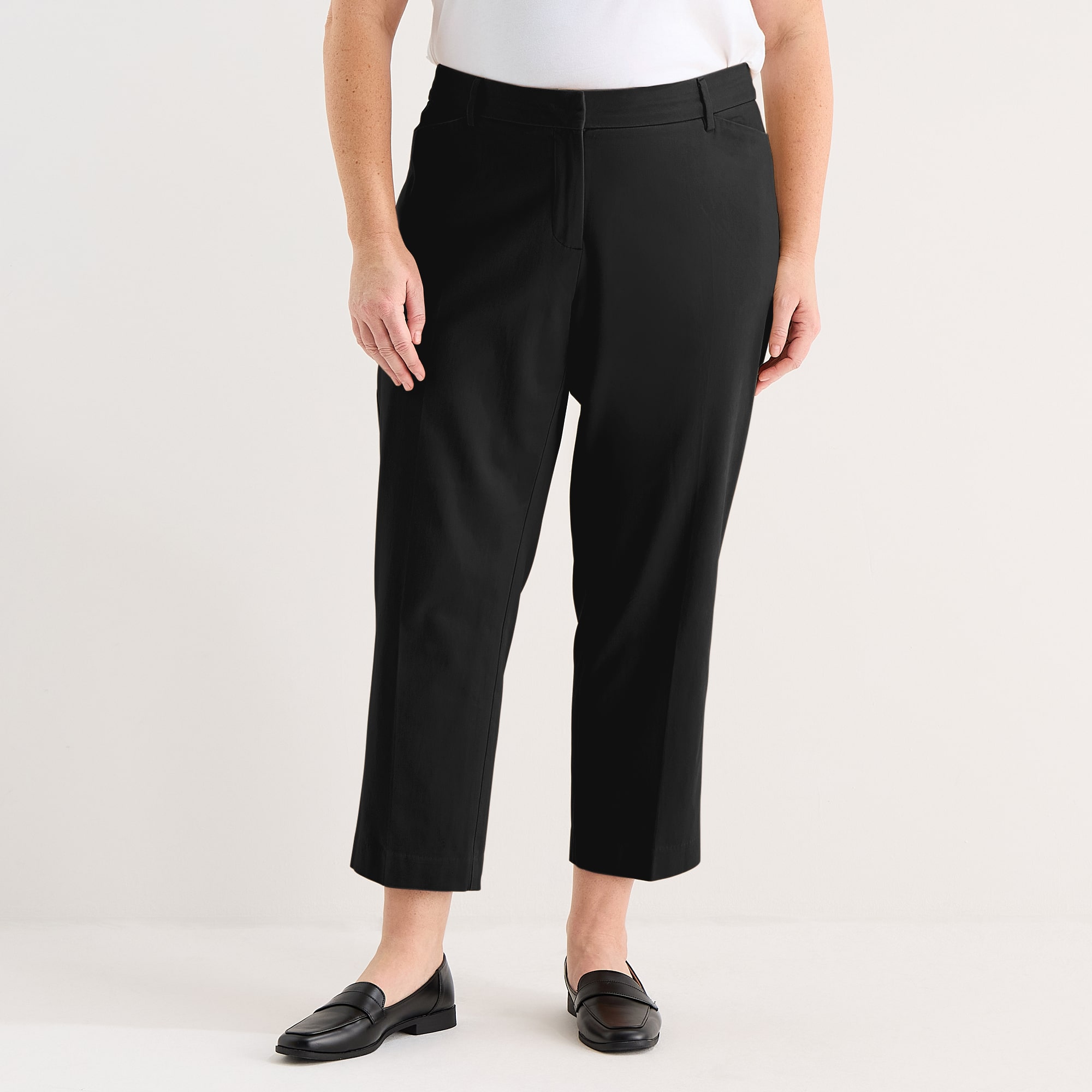 Liz Claiborne Emma Womens Plus Slim Mid Rise Flat Front Pant