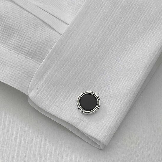 Love Knot Onyx Stone Cuff Links