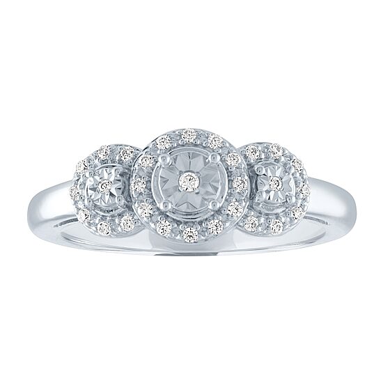 LIMITED TIME SPECIAL! 1/10 CT. T.W.  Diamond Ring in Sterling Silver