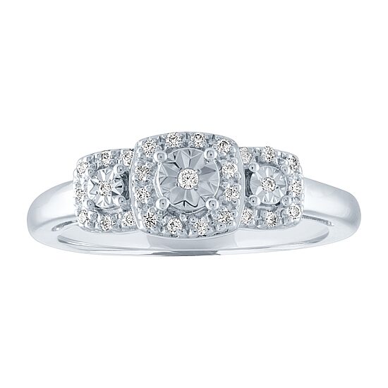LIMITED TIME SPECIAL! 1/10 CT. T.W.  Diamond Ring in Sterling Silver